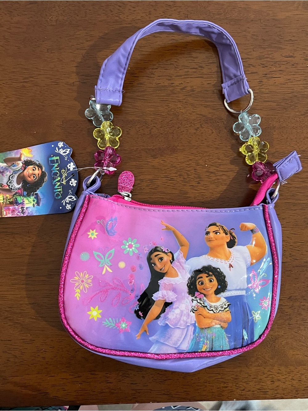 Disney Pink and Purple Encanto Girls' Character Shoulder Bag